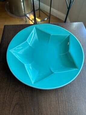 Vintage Homer Laughlin Fiesta Ware Star Shaped Serving Bowl 11” turquoise